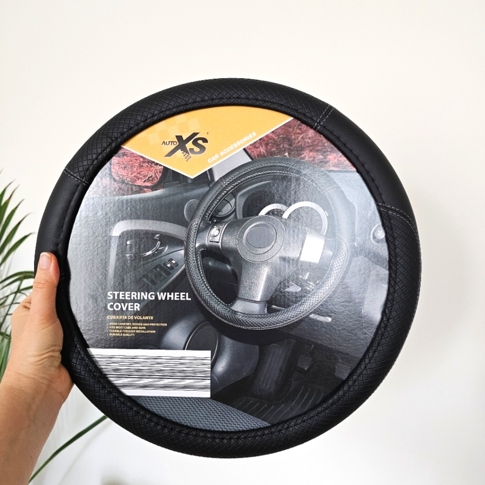 Steering Wheel Cover Auto XS Car Accessories Durable Quality Fits Most Cars SUVS